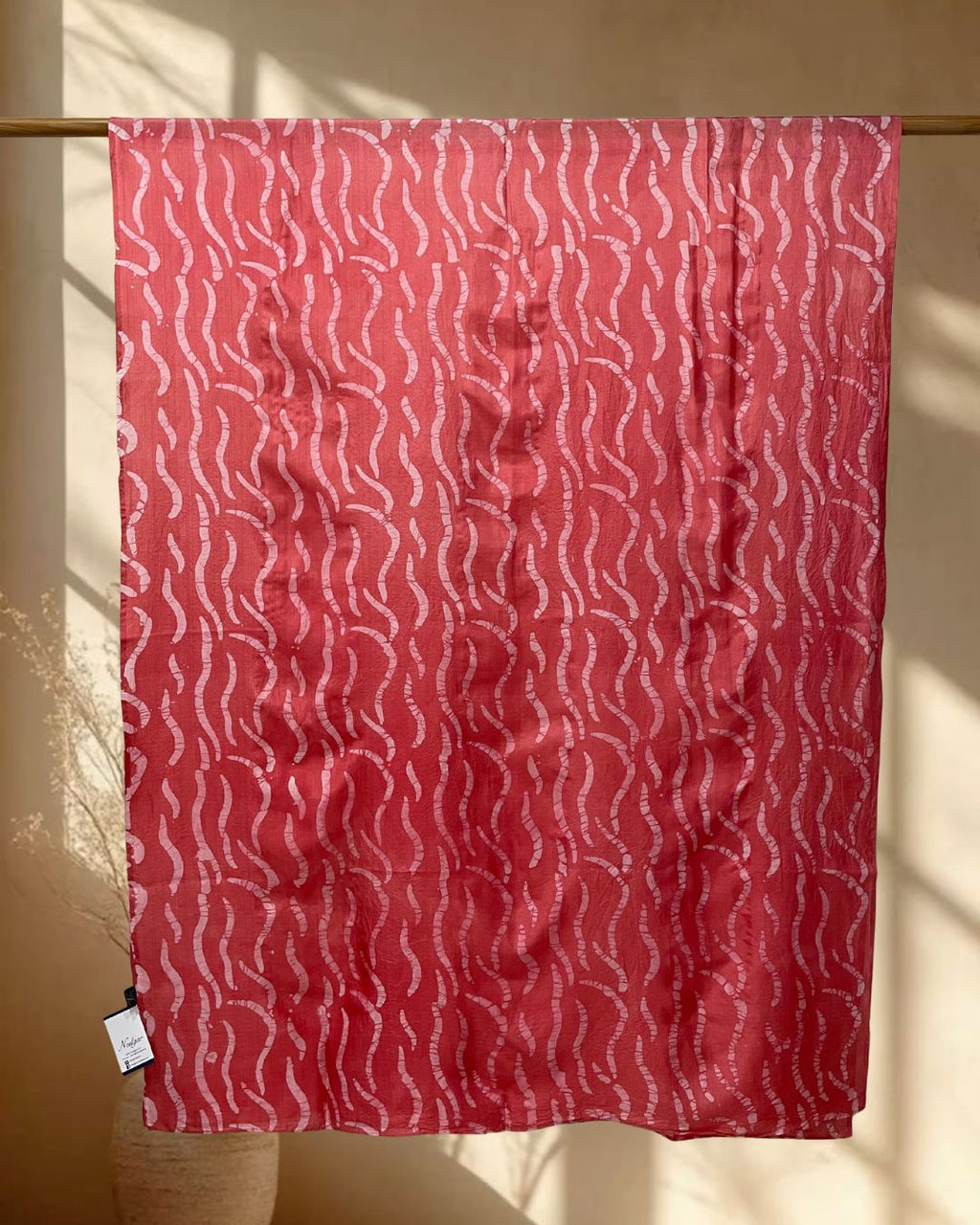 PEACH BATIK SILK FABRIC