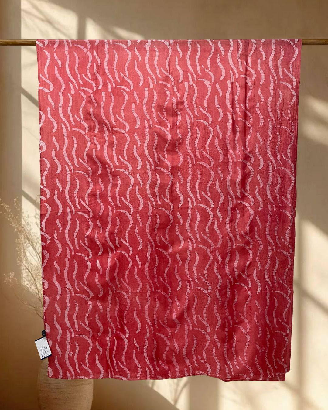 PEACH BATIK SILK FABRIC