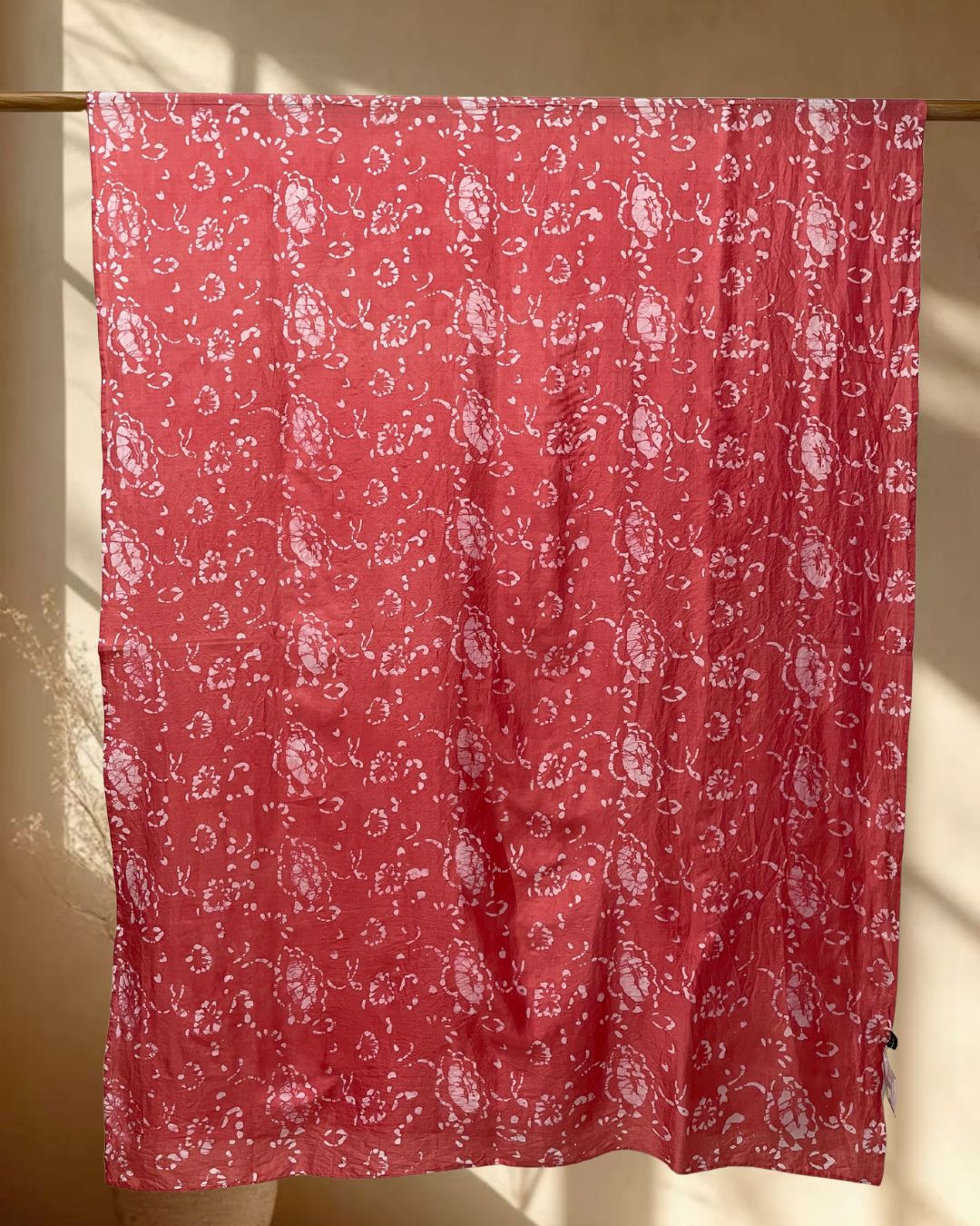 PEACH BATIK SILK FABRIC