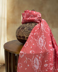 PEACH BATIK SILK FABRIC