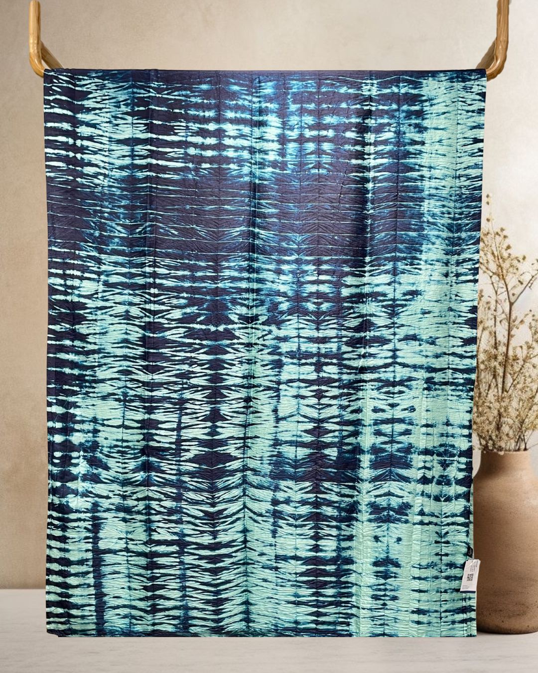 INDIGO BLUE SHIBORI SILK FABRIC