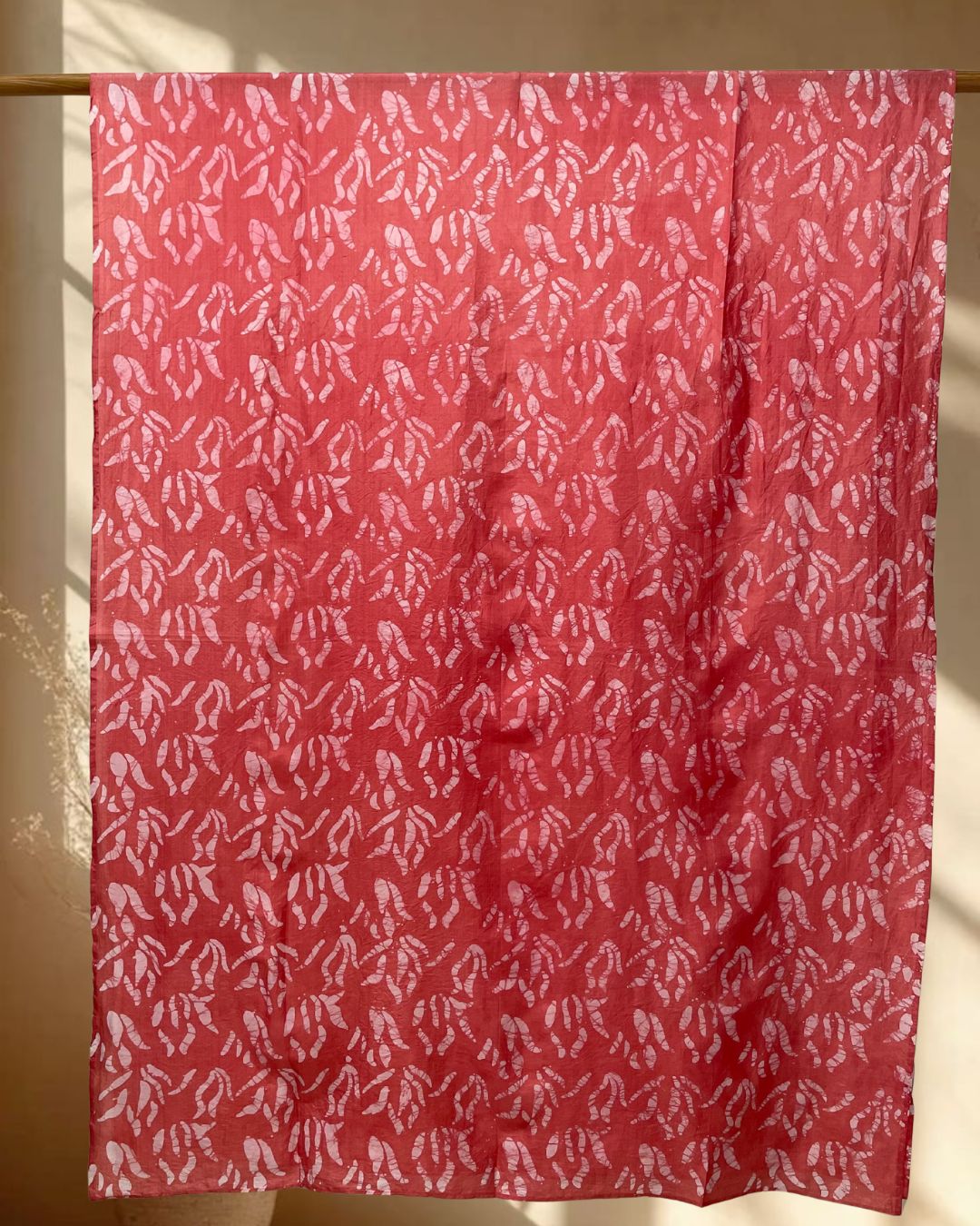 PEACH BATIK SILK FABRIC