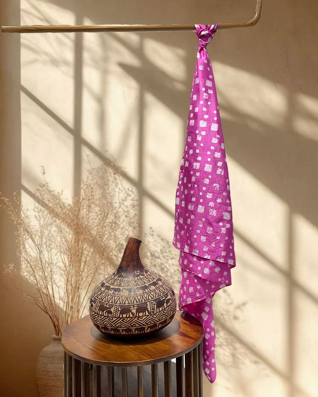 PINK SILK BATIK FABRIC