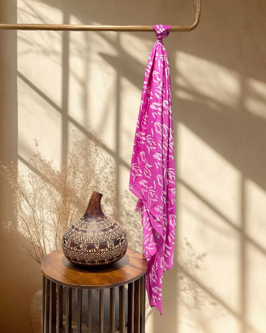 PINK BATIK SILK FABRIC