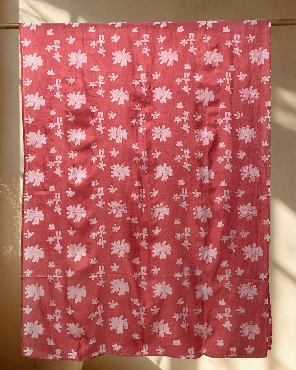 PEACH BATIK SILK FABRIC