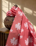PEACH BATIK SILK FABRIC