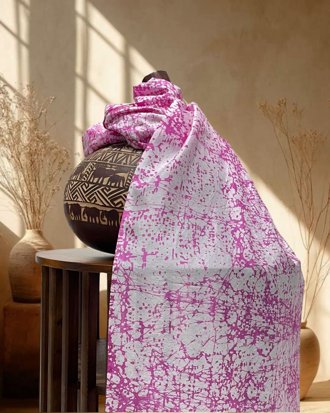 PINK SILK BATIK FABRIC