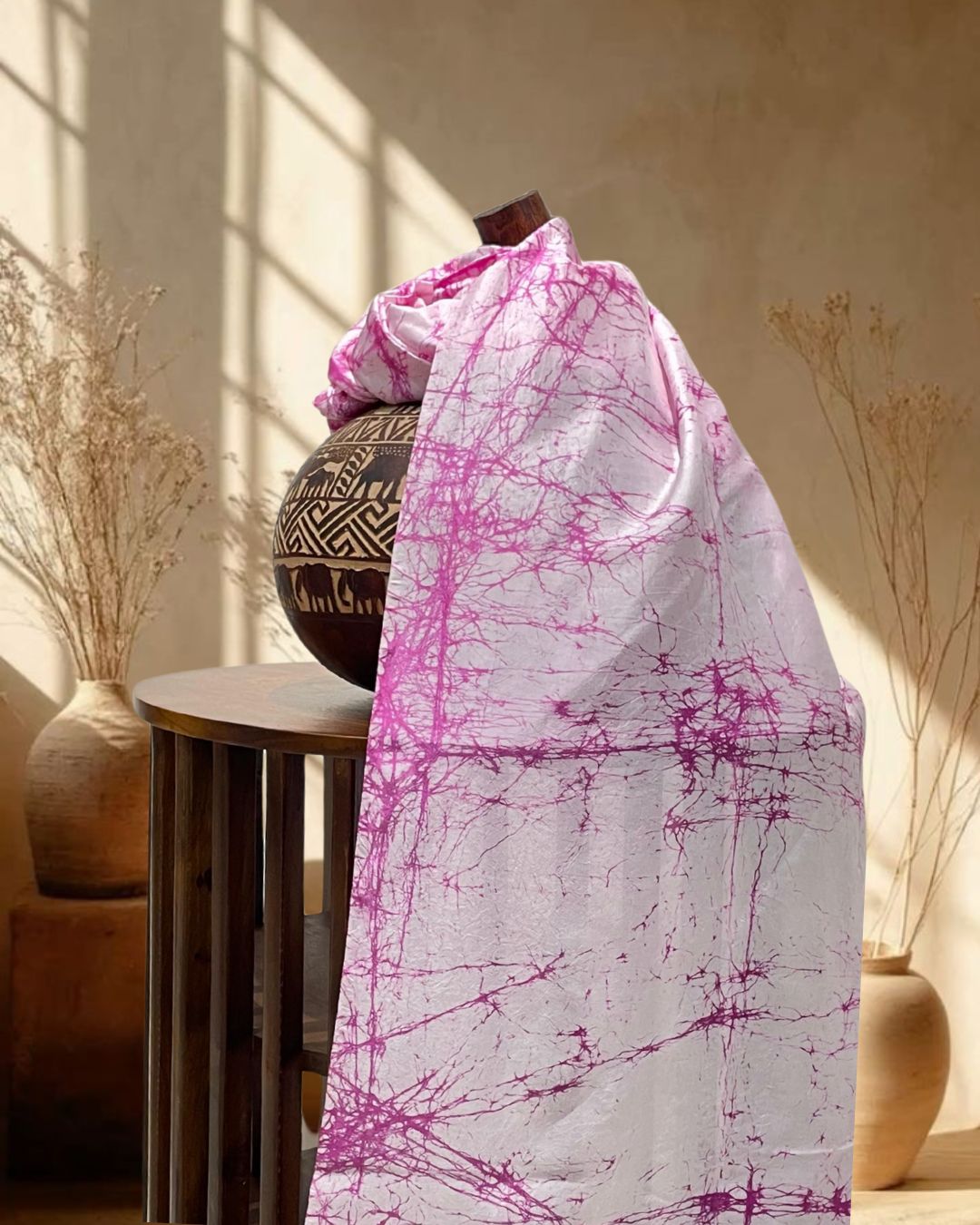PINK SILK BATIK FABRIC