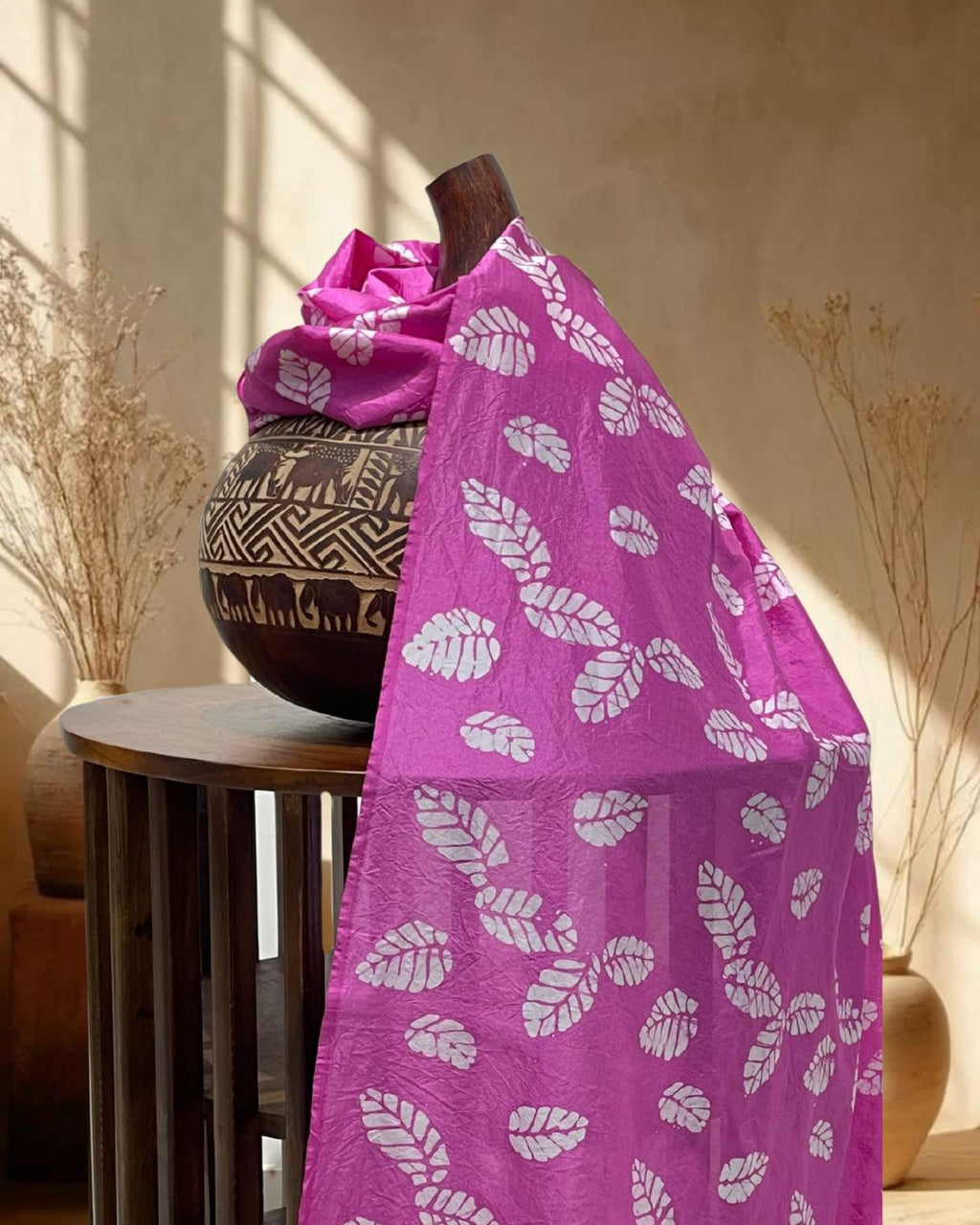 PINK SILK BATIK FABRIC