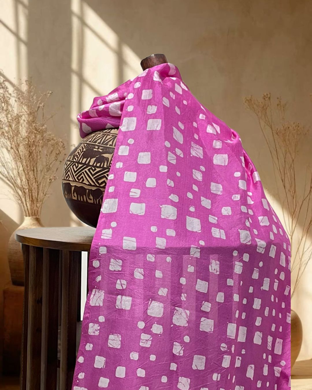 PINK SILK BATIK FABRIC