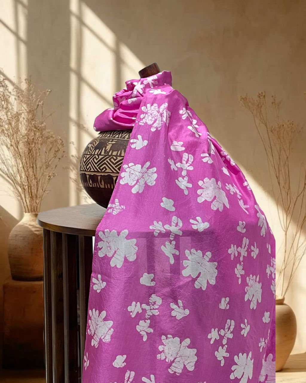 PINK SILK BATIK FABRIC
