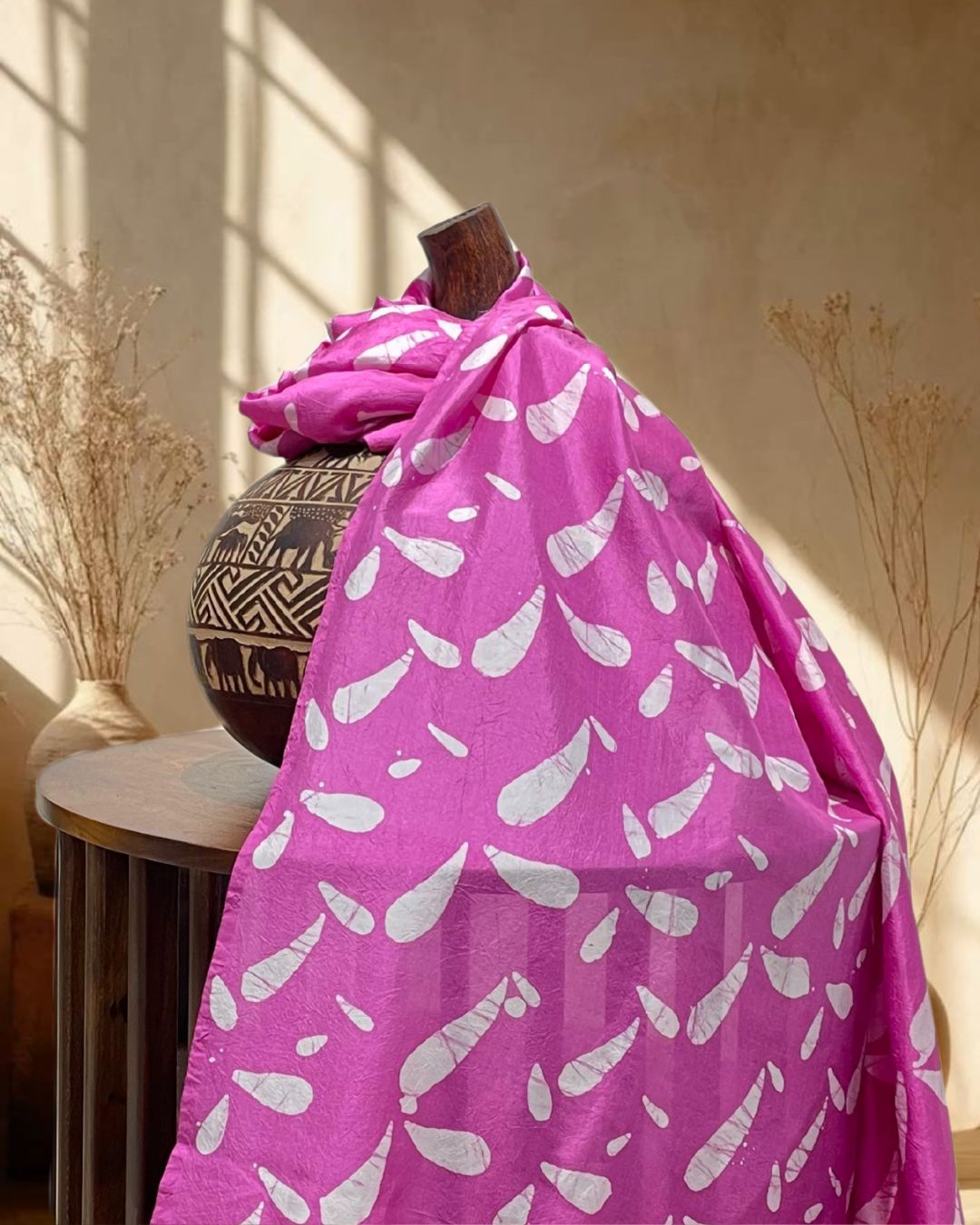 PINK SILK BATIK FABRIC