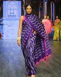 PURPLE G14 SILK BANDHANI EMBROIDERED SAREE WITH TASSELS