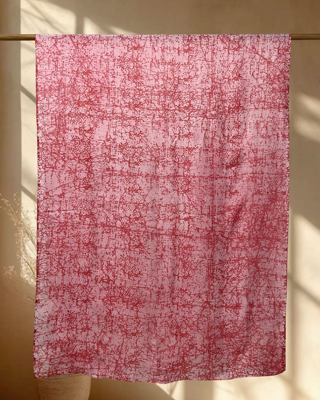 PEACH BATIK SILK FABRIC