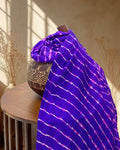 PURPLE LEHERIYA SILK FABRIC
