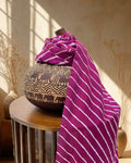 PURPLE SILK LEHERIYA FABRIC