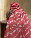 PEACH BATIK SILK FABRIC