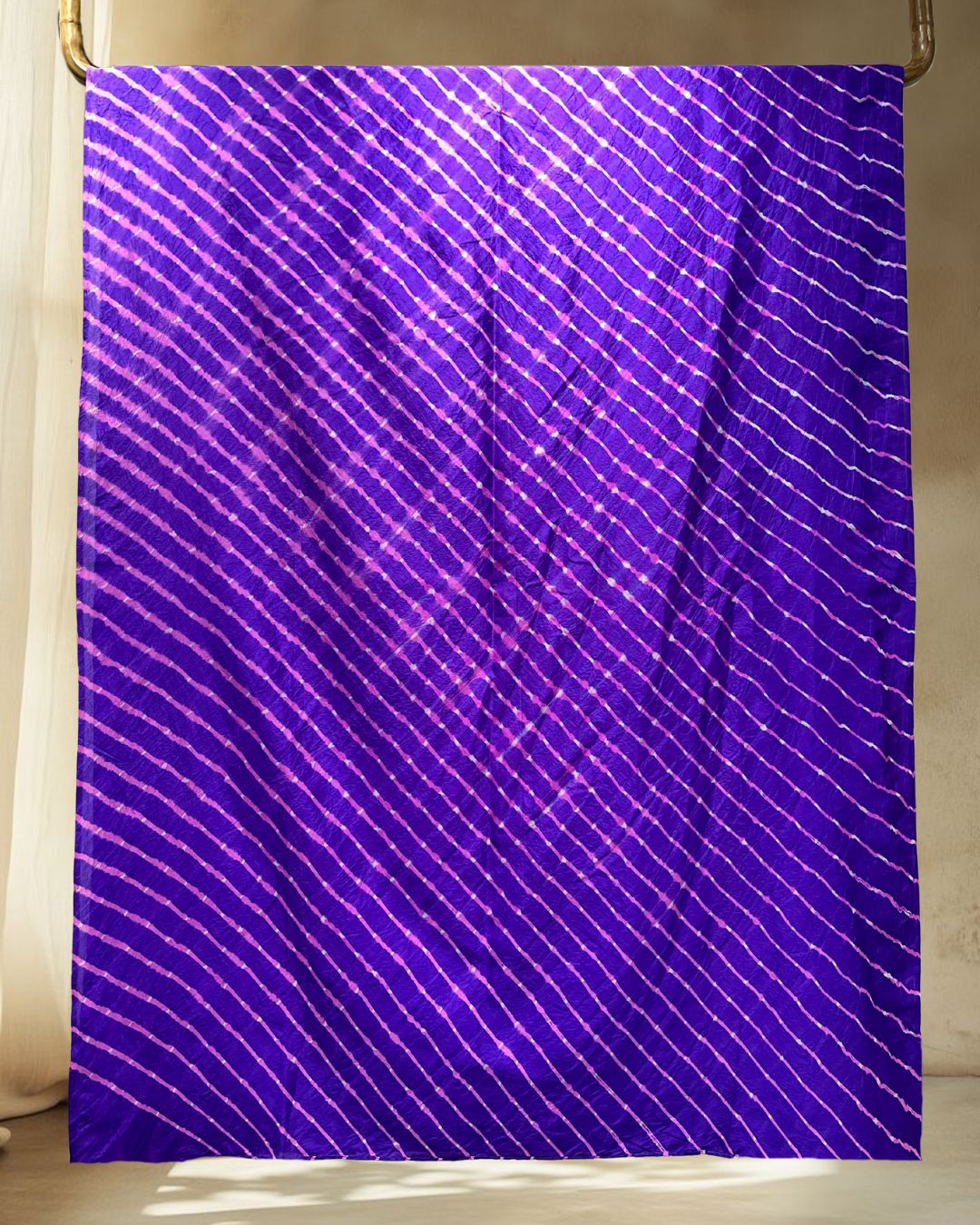PURPLE LEHERIYA SILK FABRIC