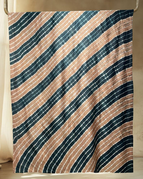 BLACK-BROWN LEHERIYA SILK FABRIC