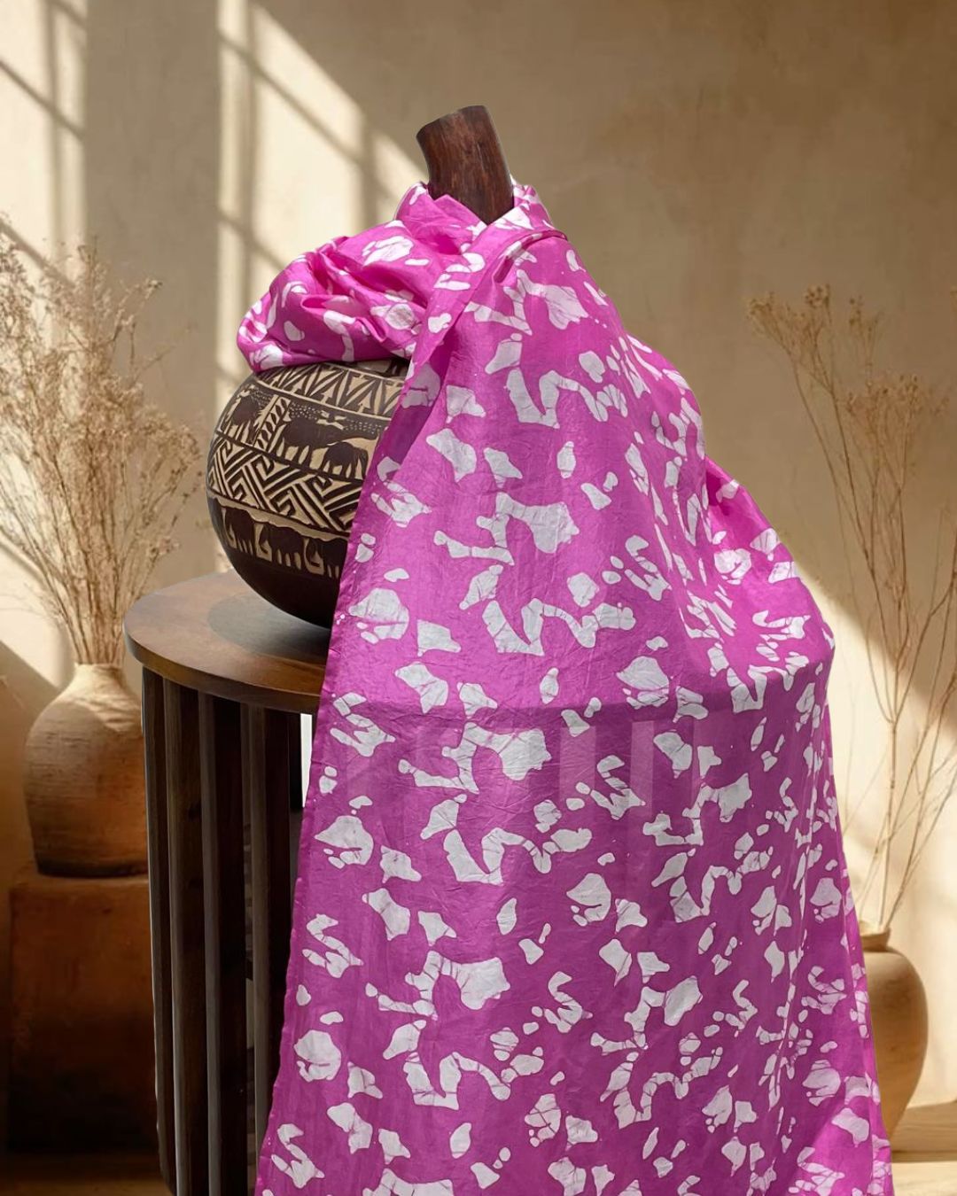 PINK SILK BATIK FABRIC