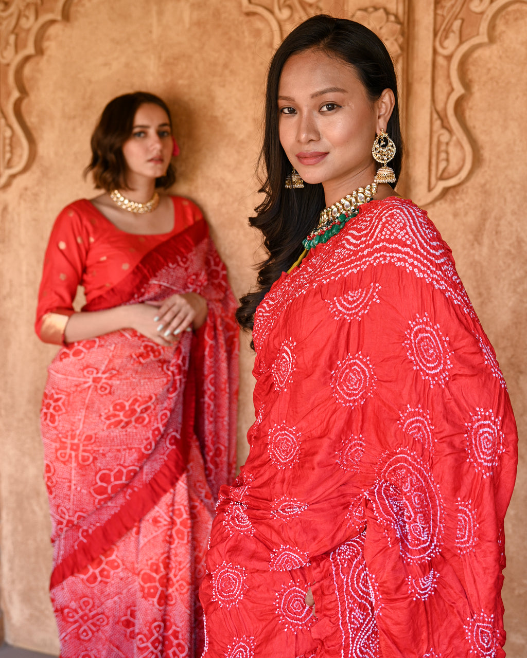 RED CLASSIC TRADITIONAL BANDHANI SILK SAREE