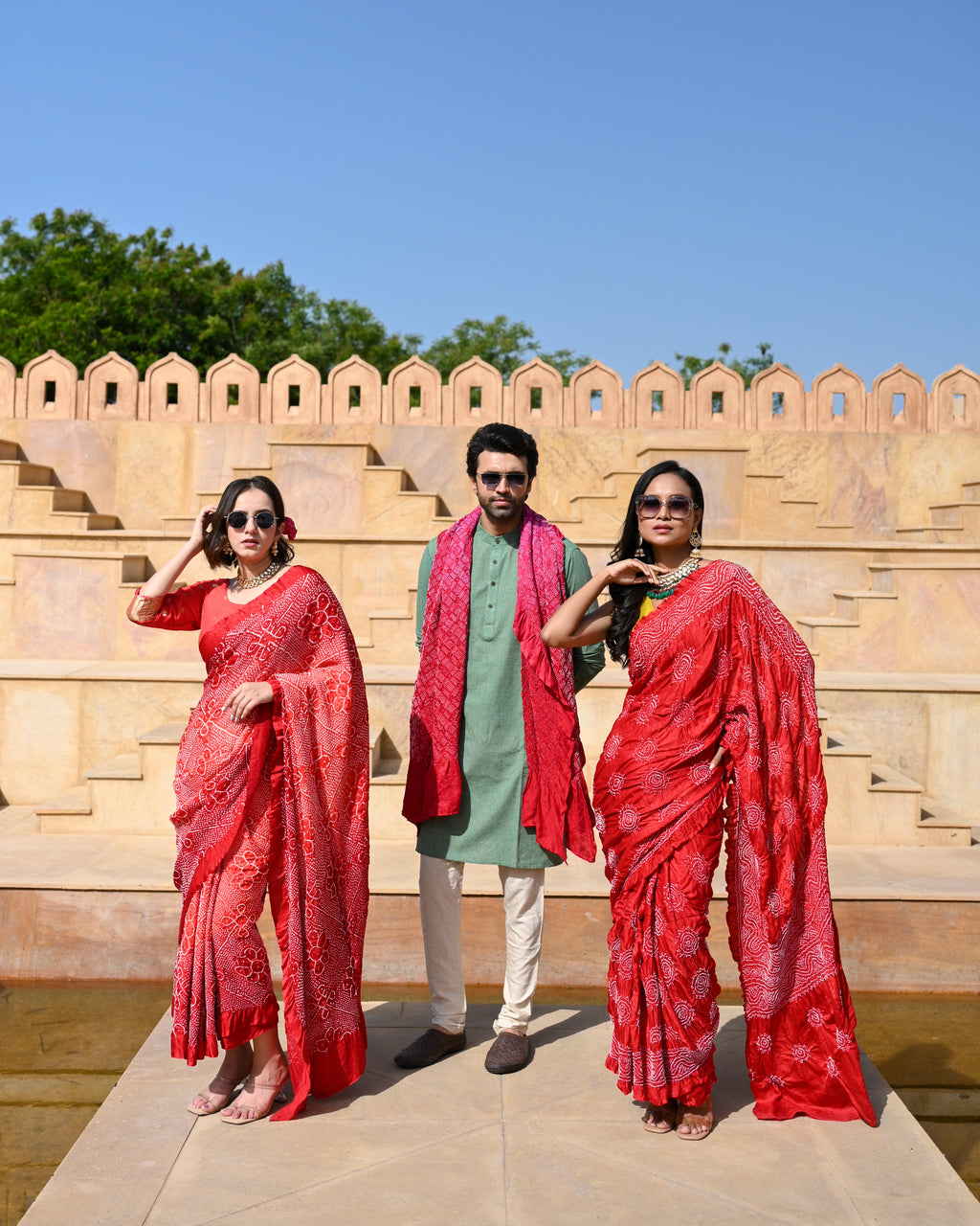 RED CLASSIC TRADITIONAL BANDHANI SILK SAREE