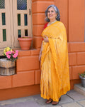 YELLOW DIAMOND BANDHANI SILK SAREE