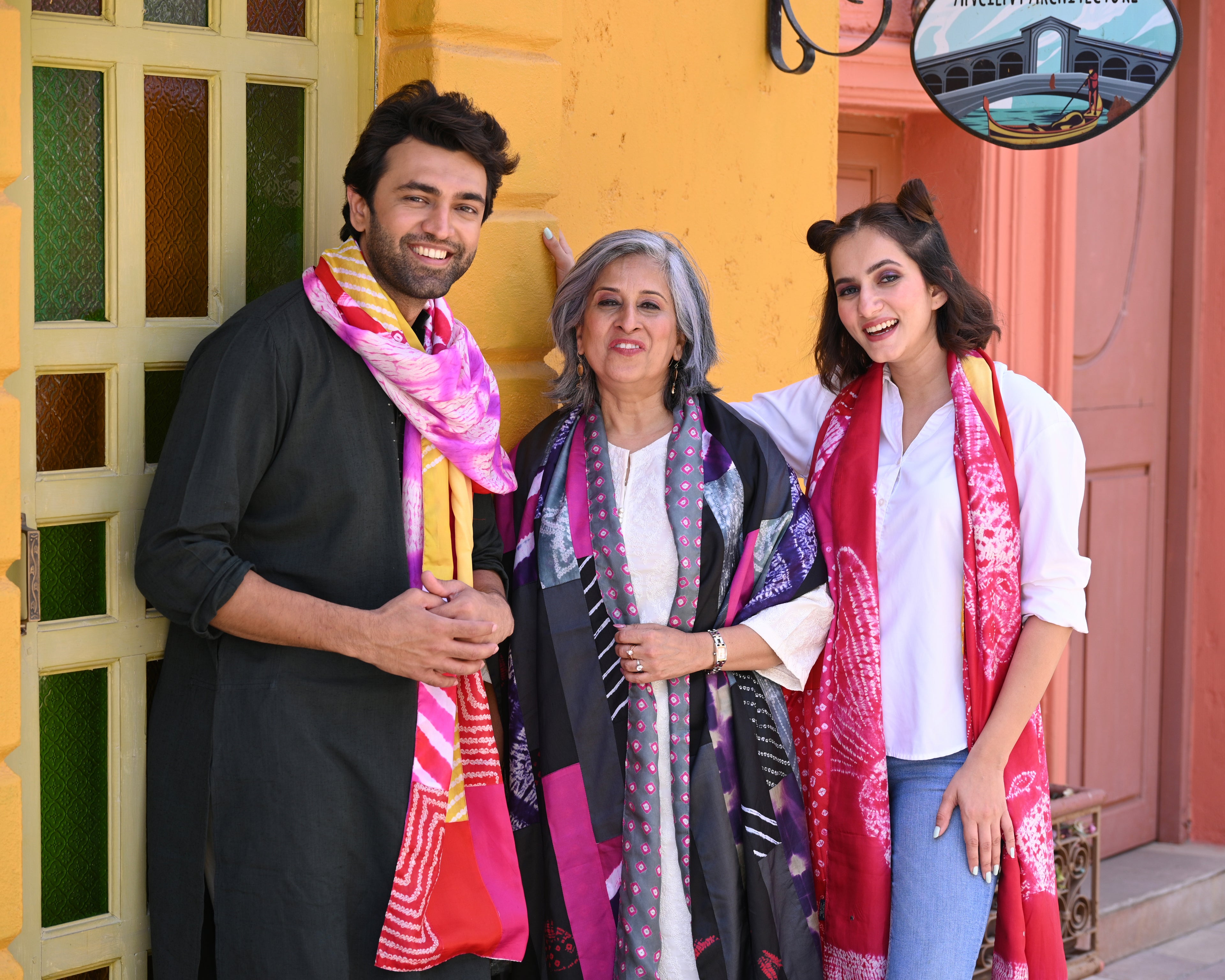 PINK BAARADOZI PATCHWORK REVERSIBLE SILK STOLE PINK
