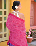 PINK PAISLEY BANDHANI SILK DUPATTA