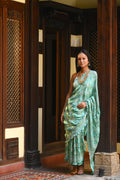 LIGHT GREEN CLASSIC TRADITIONAL LADDU BANDHANI SILK SAREE