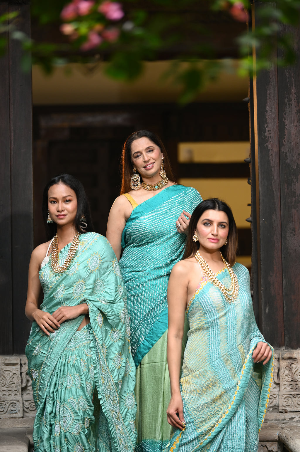 LIGHT GREEN CLASSIC TRADITIONAL LADDU BANDHANI SILK SAREE