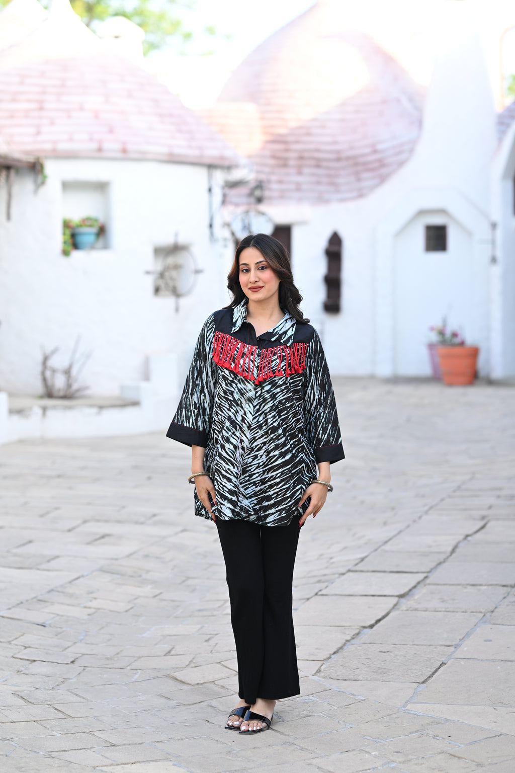 BLACK SILK SHIBORI SHIRT