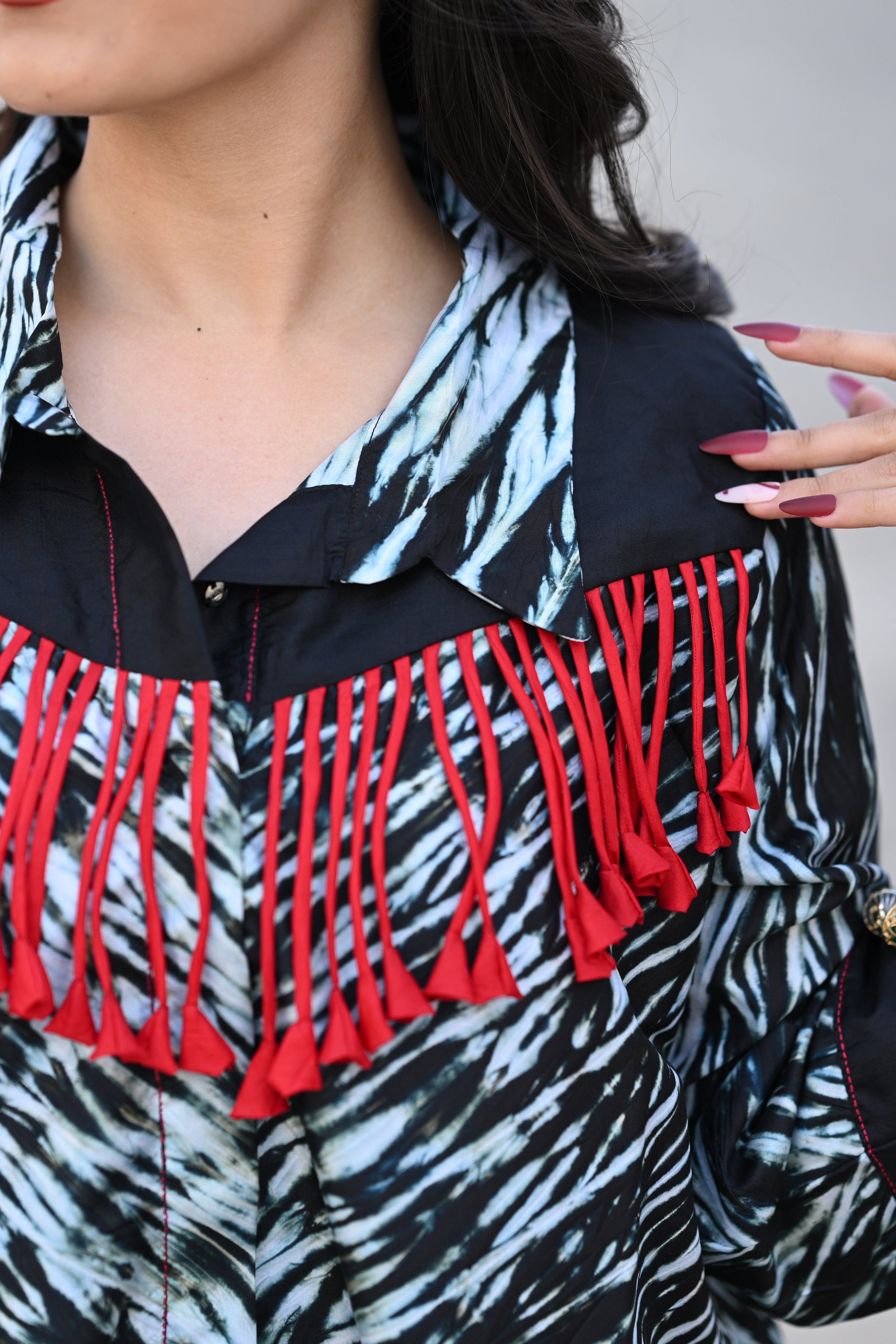 BLACK SILK SHIBORI SHIRT