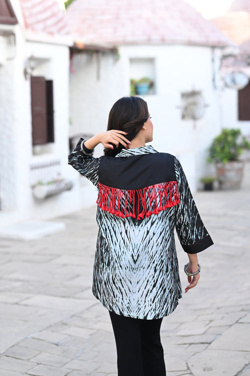 BLACK SILK SHIBORI SHIRT