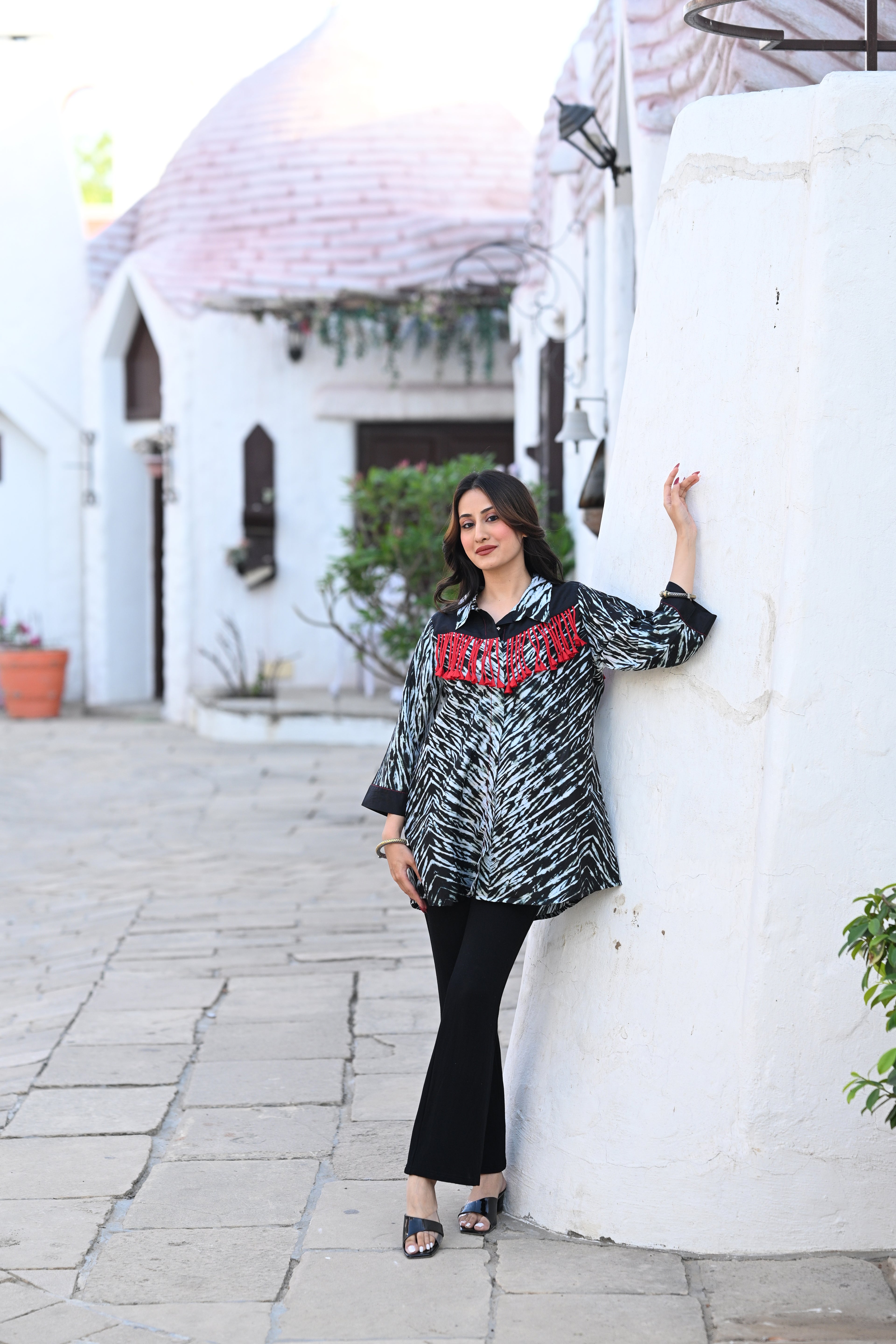 BLACK SILK SHIBORI SHIRT