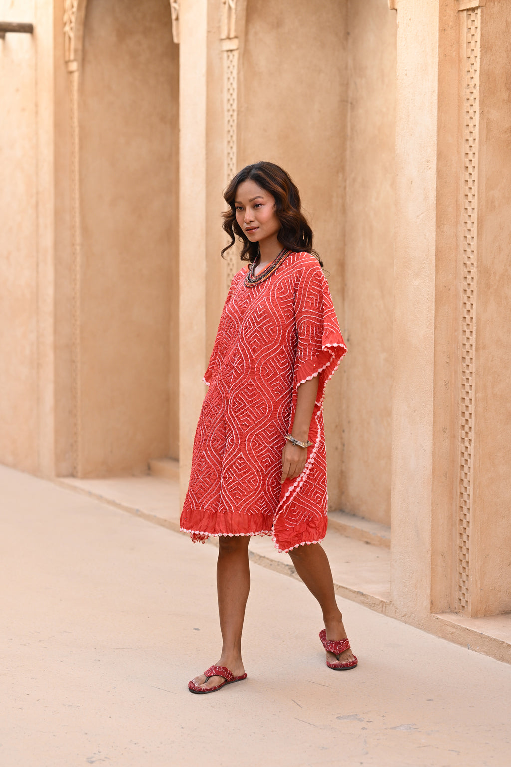 ORANGE CHANDERI COTTON BANDHANI KADTAN