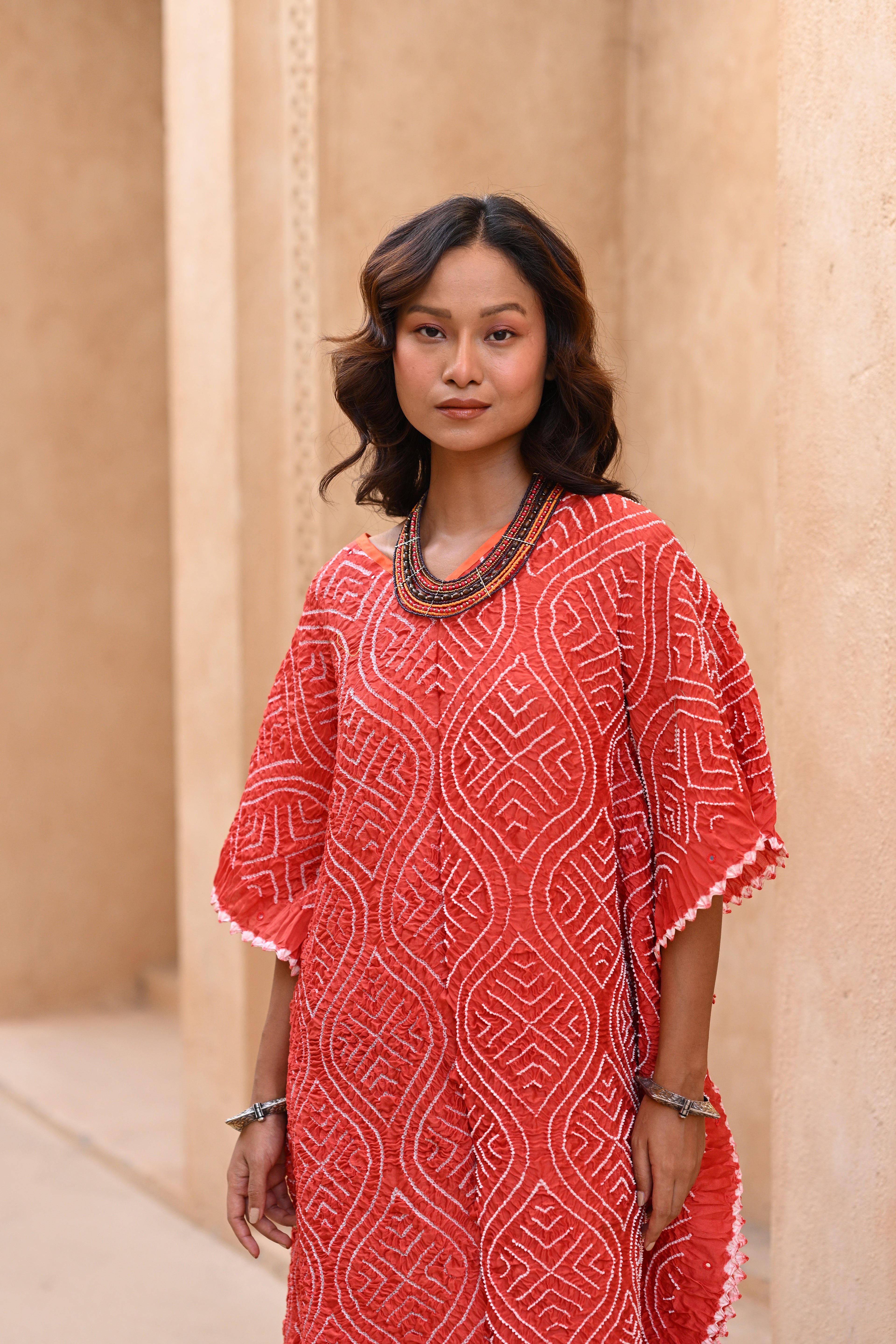 ORANGE CHANDERI COTTON BANDHANI KADTAN