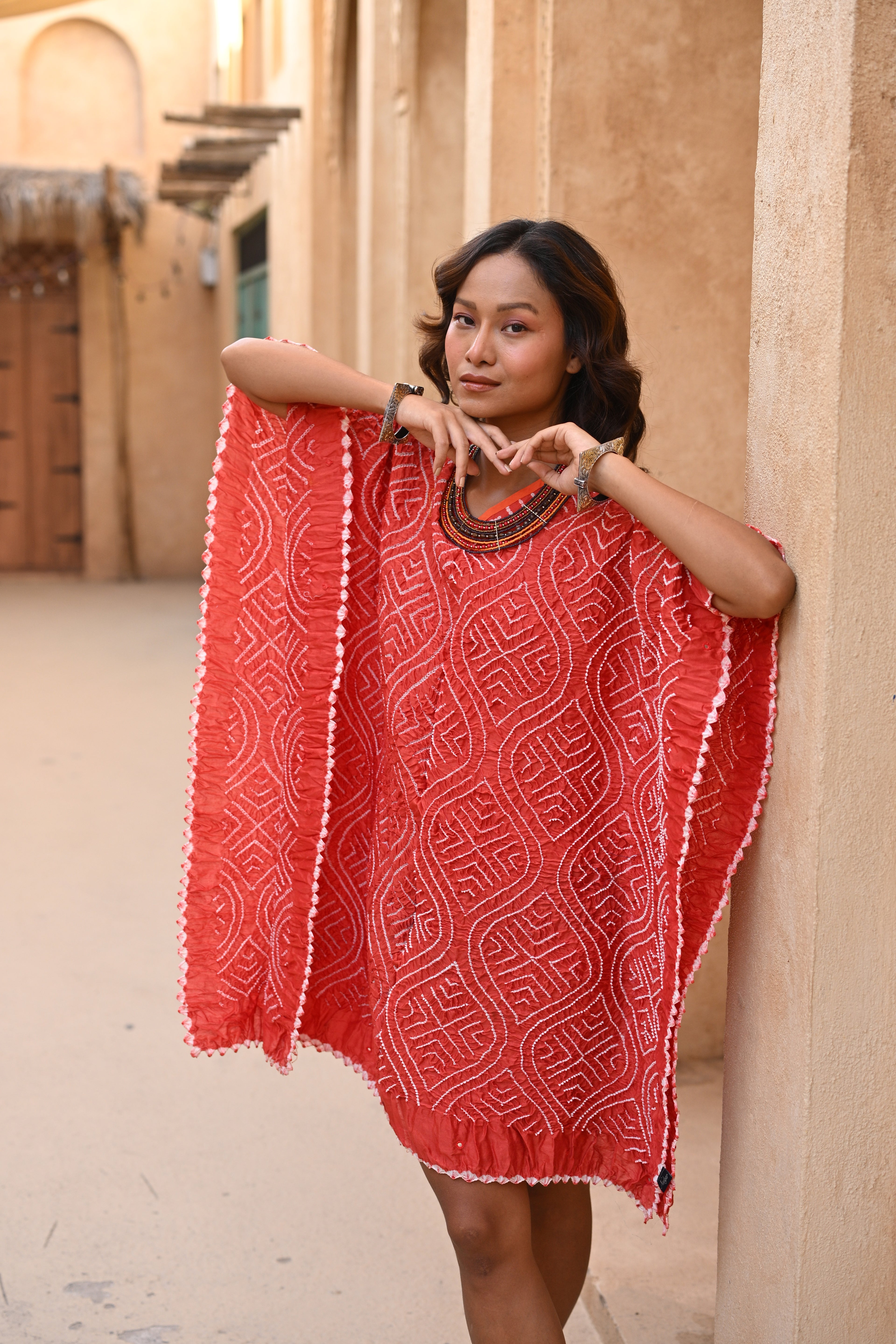 ORANGE CHANDERI COTTON BANDHANI KADTAN