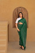 GREEN ETERNAL DOT SILK BANDHANI SAREE