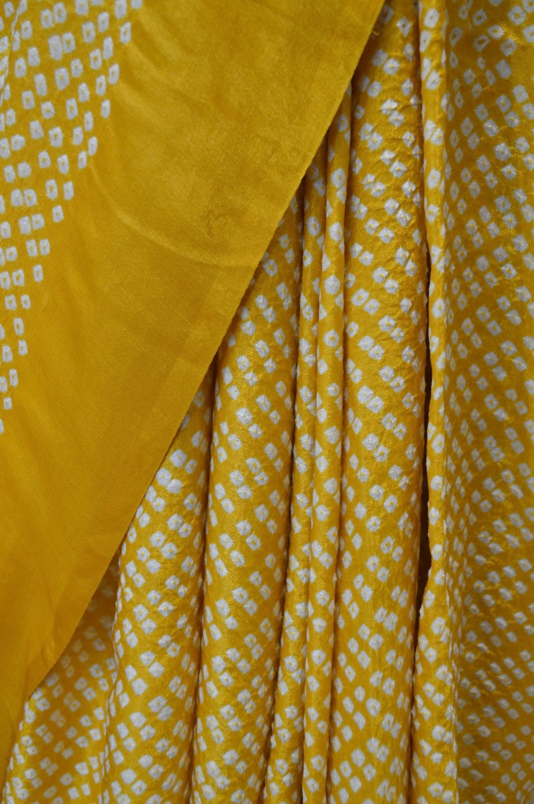 YELLOW ETERNAL DOT SILK BANDHANI SAREE