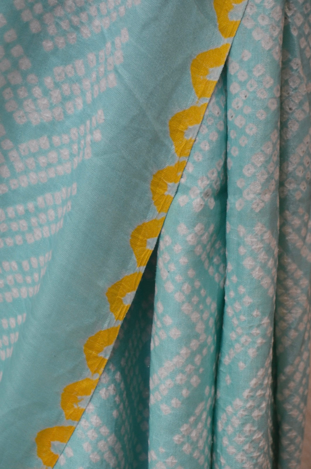 LIGHT BLUE O3 CHEVRON SILK BANDHANI SAREE