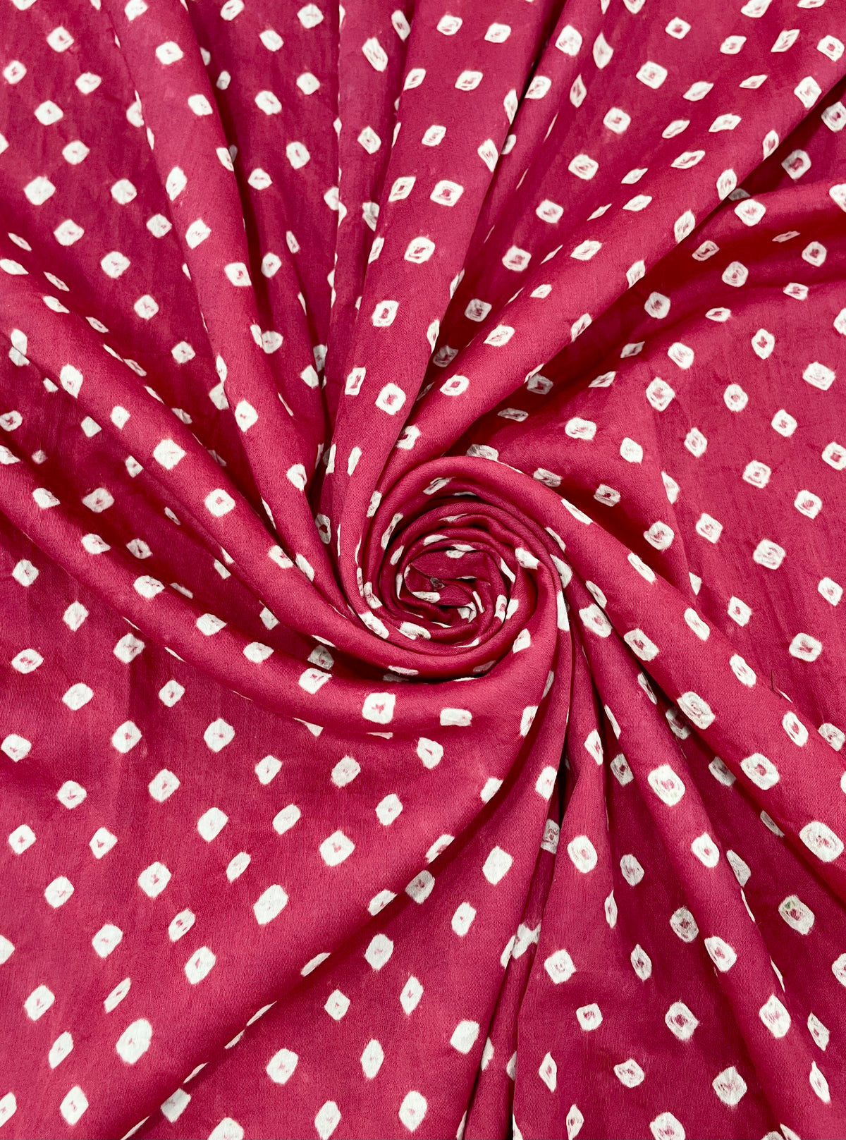 MAGENTA OVERALL DOT COTTON BANDHANI FABRIC