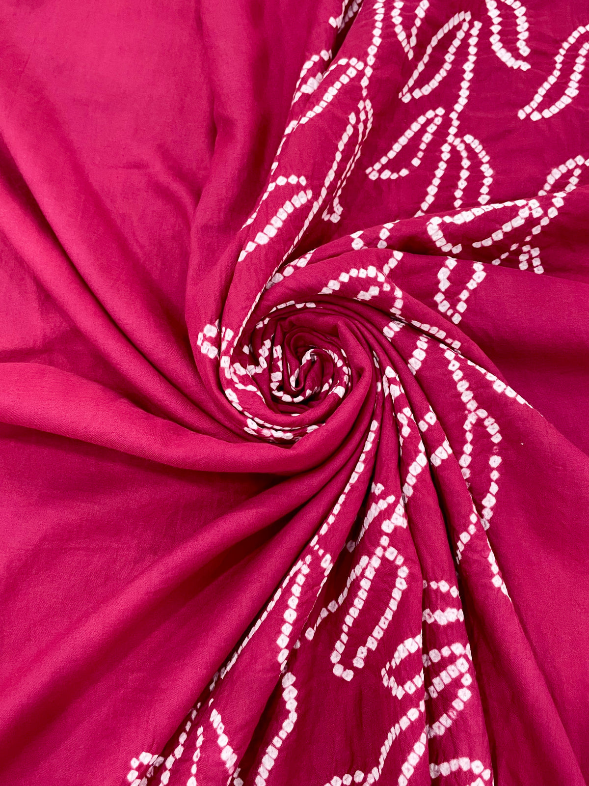 PINK CENTRE PANEL COTTON BANDHANI FABRIC