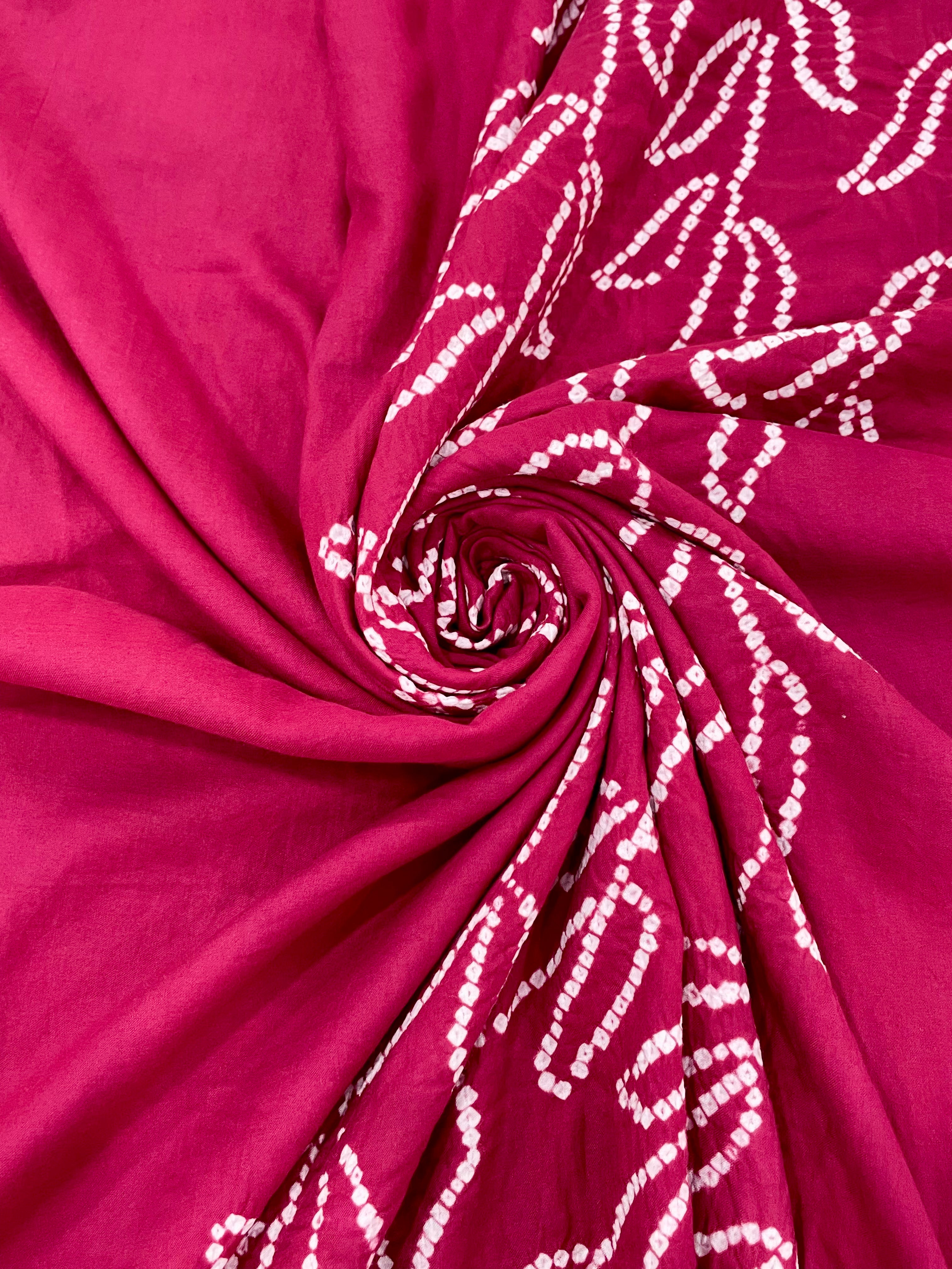 PINK CENTRE PANEL COTTON BANDHANI FABRIC