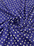 NAVY BLUE OVERALL DOT COTTON BANDHANI FABRIC-4m