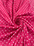 PINK OVERALL BORDER DOT COTTON BANDHANI FABRIC