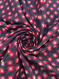 INDIGO BLUE DOUBLE DOT BANDHANI SILK FABRIC