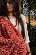 ORANGE JAPANESE WAVE CHANDERI BANDHANI DUPATTA