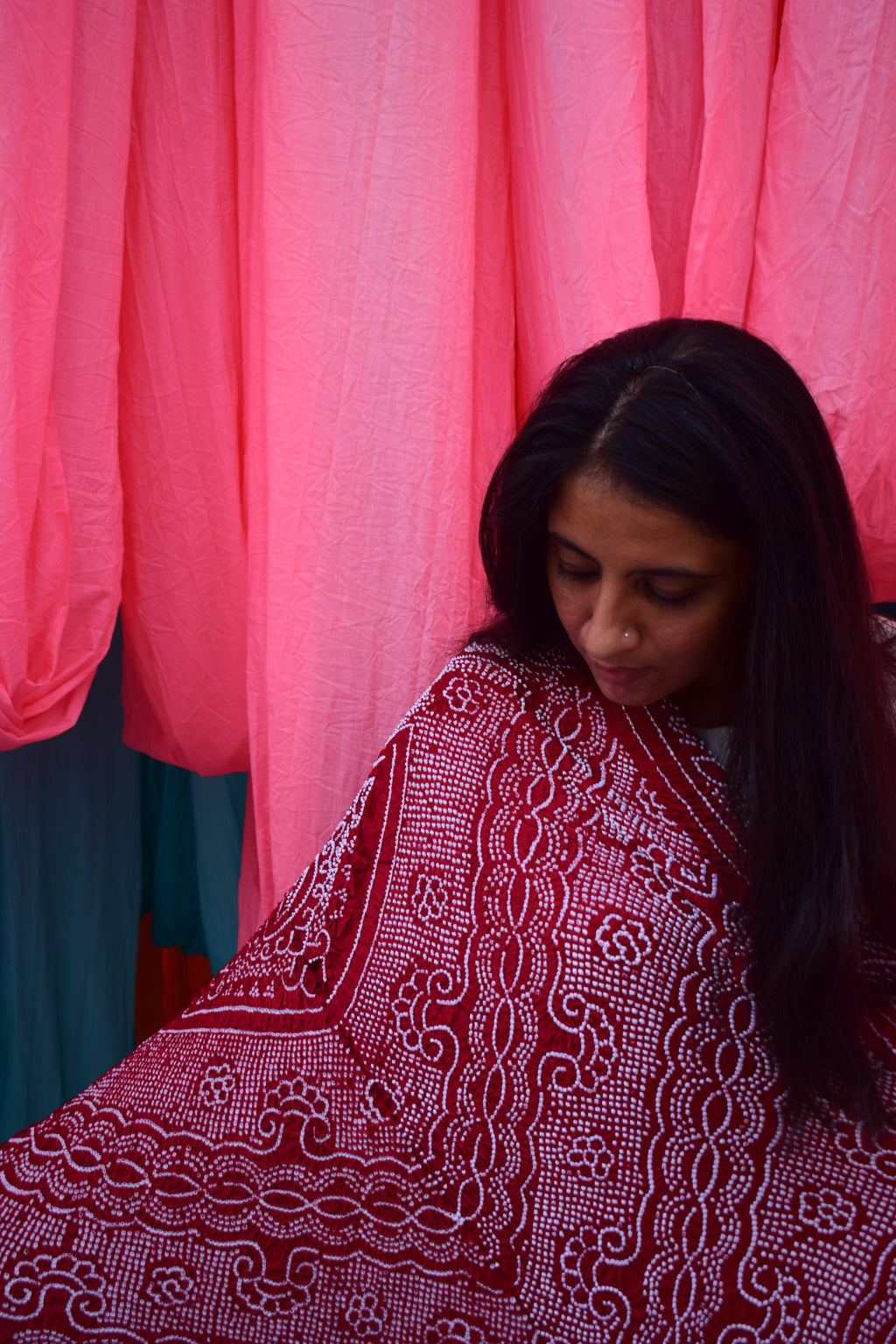 MAROON CLASSIC TRADITIONAL BANDHANI SILK DUPATTA