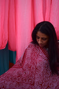 MAROON CLASSIC TRADITIONAL BANDHANI SILK DUPATTA